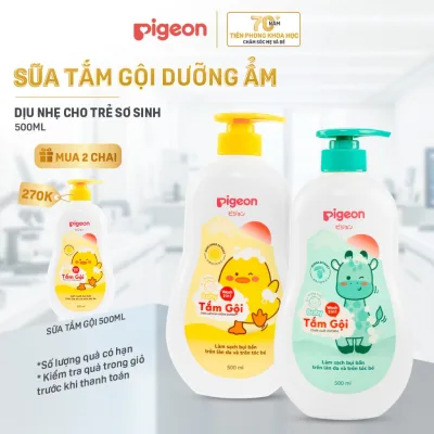 Sữa Tắm Gội Dưỡng Ẩm Cho Bé Pigeon Dịu Nhẹ Mềm Mại An Toàn Cho Da Chính Hãng