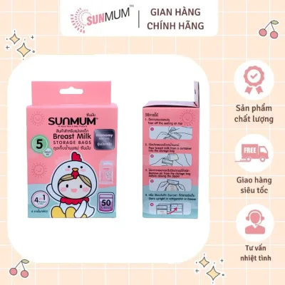 Túi trữ sữa Sunmum 150ml khóa zipper 3 lớp, bảo quản lâu, hàng chính hãng THÁI LAN (5oz)