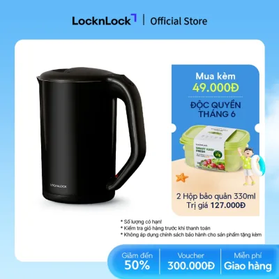 Ấm đun bằng thép không gỉ Lock&Lock, 1.7L màu đen EJK738BLK