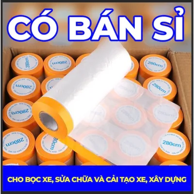 Màng bọc nilon che bụi nội thất đa năng, che phủ, ngăn bụi, bảo vệ nội thất, che sơn, bọc hàng, 1 đầu dán Nilon kí túc