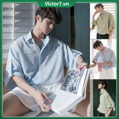 Áo Sơ Mi Nam Hàn Quốc Áo Sơ Mi Tay Ngắn Họa Tiết Sọc Thời Trang Sành Điệu Cho Nam Đang trả hàng Áo sơ mi sọc áo sơ mi nam áo sơ mi form rộng áo sơ mi nam hàn quốc áo sơ mi nam form rộng hàn áo sơ mi nam dài tay cao cấp