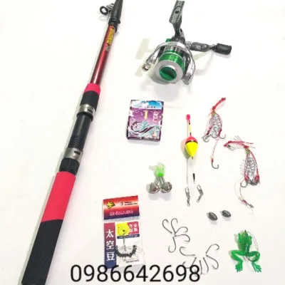 Bộ cần câu máy giá rẻ 1m8, 2m1, 2m4, 2m7, 3m, 3m6 kèm máy và phụ kiện (cam kết đổi trả trong 2 tuần đầu)