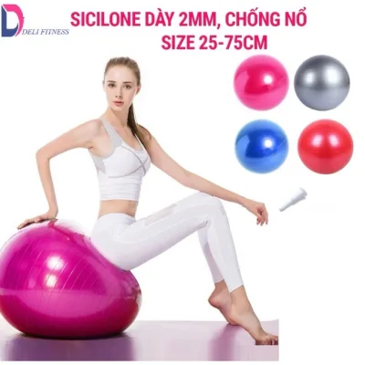 Bóng hơi tập gym yoga Trơn 45cm 55cm( KO Kèm Bơm) BÓNG TẬP GYM, YOGA- BÓNG ĐẨY TRẺ EM
