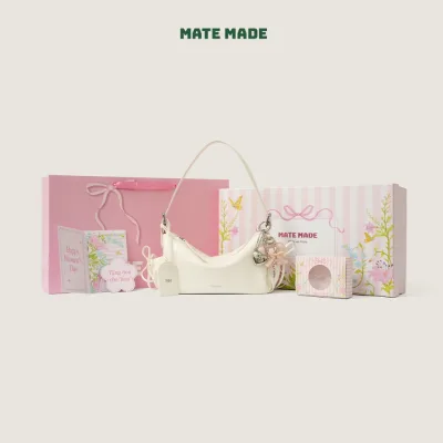 Set Quà Tặng MATE MADE Cloudy Small Talk Box, Túi Đeo Vai Cloudy Kèm Charm, Vòng Tay, Hộp Quà Hồng, Tặng Bạn Gái