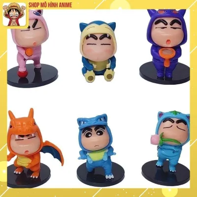 Mô Hình Pokemon, Bộ 6 Mô Hình Shin Cậu Bé Bút Chì Cosplay Cute Độc Đáo, Cao 8cm, Đồ Decor Trang Trí, Bộ Sưu Tập Nhân Vật