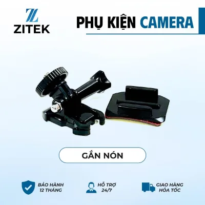 Kẹp gắn mũ bảo hiểm Zitek loại kẹp cố định dùng cho camera mini camera hành trình bám chắc dễ lắp