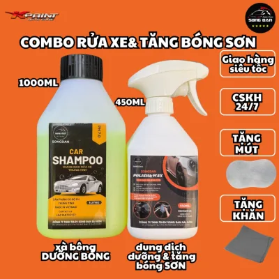 COMBO Rửa xe & tăng bóng sơn Song Đan - rửa sạch bảo dưỡng sơn xe phủ lớp bảo vệ, tăng bóng tạo hiệu ứng