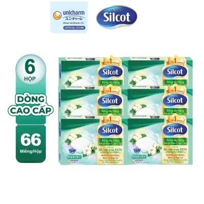 Bộ 6 hộp Bông trang điểm (bông tẩy trang) cao cấp Silcot Premium 66 miếng/hộp