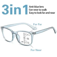 Kính Mắt Nam Nữ Chống Xanh Dương Đa Tròng Chuyên Dụng 3 In1 Kính Đọc Sách Mới Với Độ Phóng To Thông Minh Nhìn Xa Và Gần