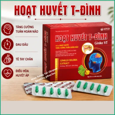 Hoạt huyết T-Đình, tăng cường tuần hoàn não, giúp bổ não, hộp 60 viên