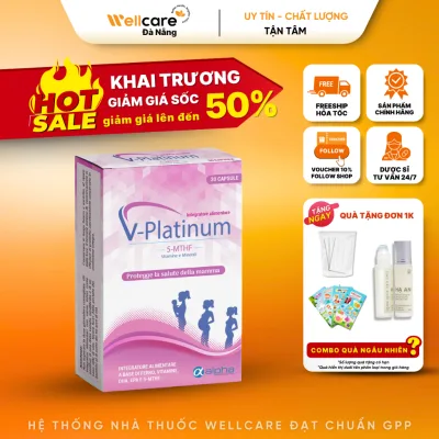 V-PLATINUM 5-MTHF - Bổ Sung Vitamin Và Khoáng Chất Cho Phụ Nữ Trước Trong Và Sau Thời Kỳ Mang Thai Hộp 30V