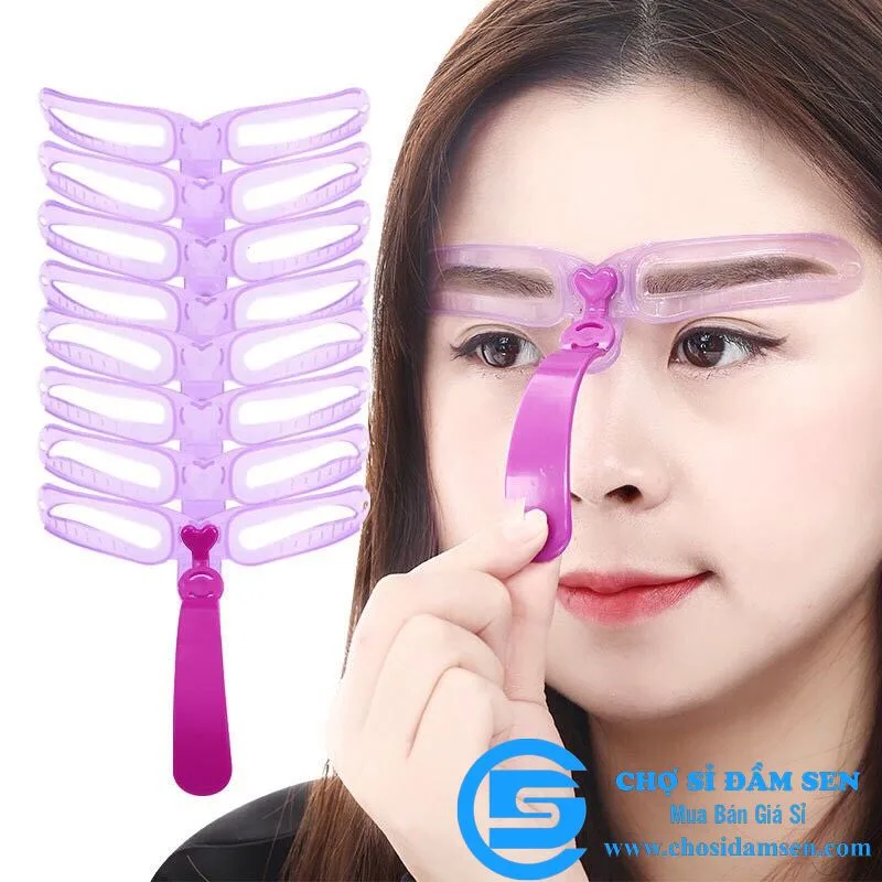 Dụng cụ trang điểm bộ 4 hoặc 8 kiểu Khuôn kẻ chân mày đẹp, khung kẻ định hình chân mày cầm tay tiện lợi CMcamtay