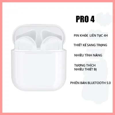 Tai Nghe PRO 4 Âm Thanh 360°, Bluetooth V5.0, Mic Lọc Tạp Âm, Dùng iOS/Android Đều Ngon