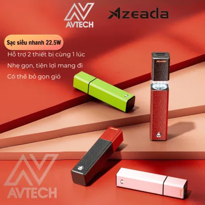Pin Sạc Dự Phòng Mini 5000mAh Azeada Dành cho iPhone / Samsung / Oppo / Xiaomi / Android / DEVICES, Hình Thỏi Son Đẹp