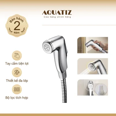 Aquatiz Chrome Bidet Spray Tap Toilet Shower Head Azh2212