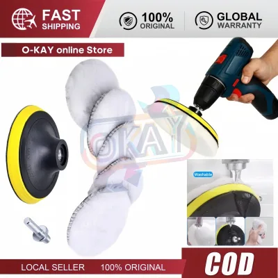 Bộ 6 Miếng Đánh Bóng Công Nghiệp – Đĩa Len, Mút Sáp, Dụng Cụ Chăm Sóc Sơn Xe Hơi