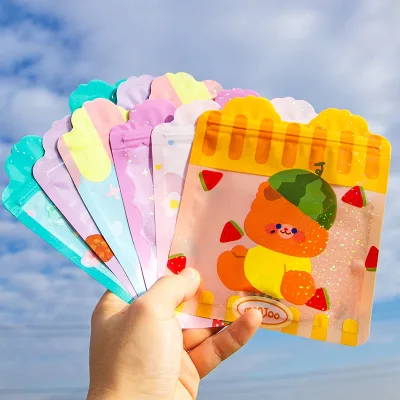 Bộ 10 Túi Đựng Bánh Kẹo/Đồ Ăn Vặt/Bánh Quy Tự Dính Chống Thấm Nước Họa Tiết Hoạt Hình