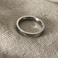 Nhẫn bạc Trang sức thép không gỉ đơn giản mỏng dành cho nam giới