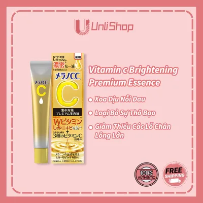 Rohto Cc Premium Brightening & Even Skin Tone Essence 20ml - Pure Vitamin C Formula - Evens Skin Tone & Reduces Dark Spots, Inhibits Melanin Production & Reduces Dark Spots Suitable for Uneven Skin Tone & Aging