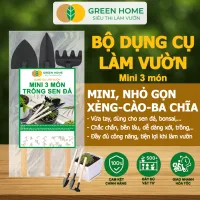Dụng Cụ Làm Vườn Greenhome, 3 Món Gồm Xẻng Xúc Đất, Cào , Mini, Cán Gỗ, Tiện Lợi, Dễ Sử Dụng, Trồng Sen Đá, Tiểu Cảnh