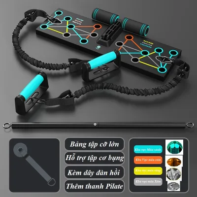 Dụng cụ tập gym đa năng tại nhà GYM & LIFE | Bảng Tập Hít Đất,Chống Đẩy Đa Năng 3 Trong 1 Gập Bụng + Dây Kéo