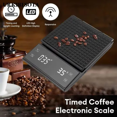 Cân Nhà Bếp URKIBESOTA, Với Hẹn Giờ Cân Điện Tử 3Kg / 0.1G, Đổ Nóng Trên Nhỏ Giọt Màn Hình LCD Chính Xác Cao Cân Espresso Nhà Bếp Gia Đình