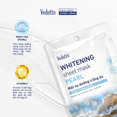 Combo of 10 Vedette Pearl Whitening Paper Masks 22ml