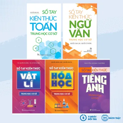 Sách - Combo Sổ Tay Kiến Thức: Toán + Ngữ Văn + Tiếng Anh + Vật Lý + Hóa Học Trung Học Cơ Sở (Bộ 5 Cuốn) - ML - Newshop