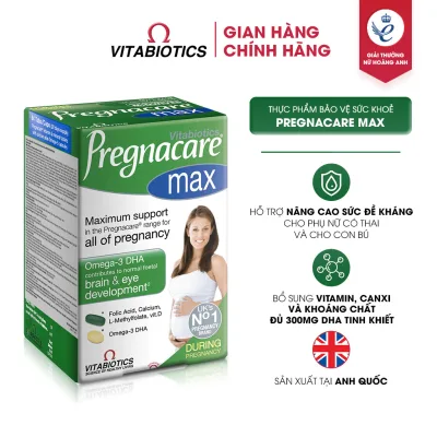 Thực Phẩm Bảo Vệ Sức Khoẻ PREGNACARE MAX - Hỗ Trợ Bổ Sung Vitamin & Khoáng Chất Cho Phụ Nữ Mang Thai Và Cho Con Bú (84 Viên) - Thương Hiệu Vitabiotics
