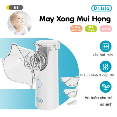 Máy phun khí dung cầm tay Dr. Isla dành cho người lớn và trẻ em, máy hít hen suyễn cầm tay N6