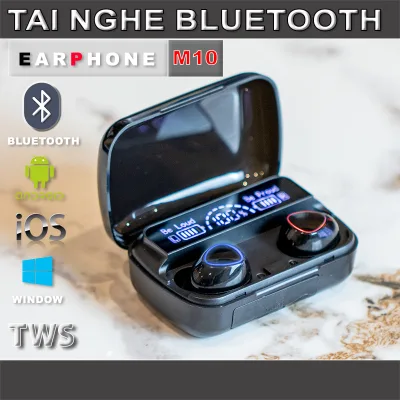 Tai Nghe Bluetooth M10 - Kháng Nước IPX7, TWS, Bluetooth 5.1 - Âm Thanh To, Nghe Gọi, Nghe Nhạc