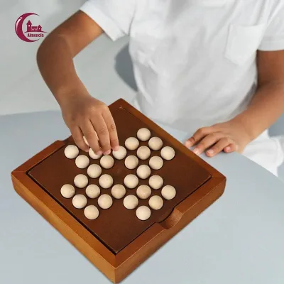 Solitaire Board Game Peg Solitaire Xếp Hình Đồ Chơi Bảng Xếp Hình Bằng Gỗ Trò Chơi Solo Board Game Cờ Vua Đơn Xếp Hình Peg Cho Thanh Thiếu Niên Trẻ Em