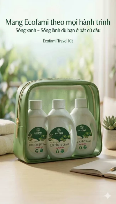 Ecofami Combo 3 - Set of 3 Ecofami Personal Care Products: Shampoo, Shower Gel and Soap