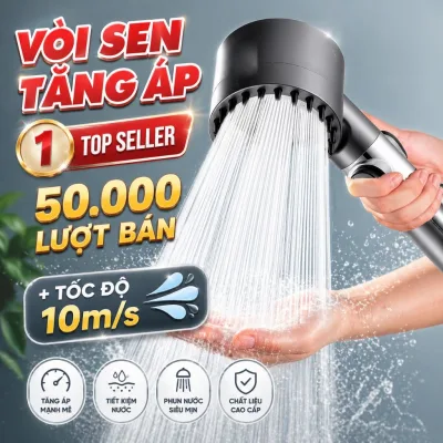 Vòi sen tăng áp ba chế độ áp suất cao, tích hợp bàn chải massage cơ thể