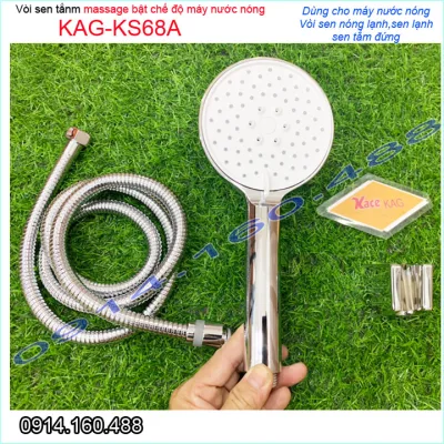 Dây tay sen KAG-KS68A, Vòi hoa sen máy nước nóng nhiều chế độ nước tia phun mạnh sử dụng tốt
