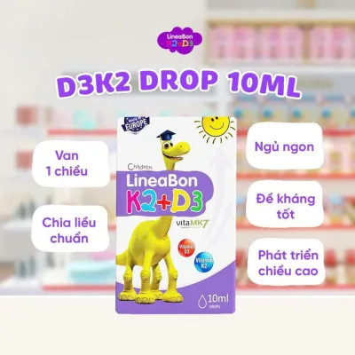Lineabon Vitamin D3 K2 10ml - Genuine Height-Increasing Vitamin for Babies