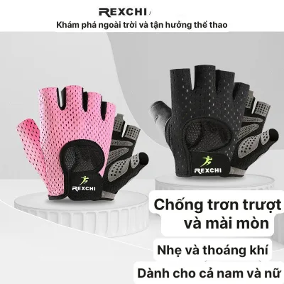 Găng Tay Tập Gym Yoga Fitness Rexchi Thể Thao Tập Tạ Lái Xe Du Lịch Dã Ngoại chất liệu Silicone