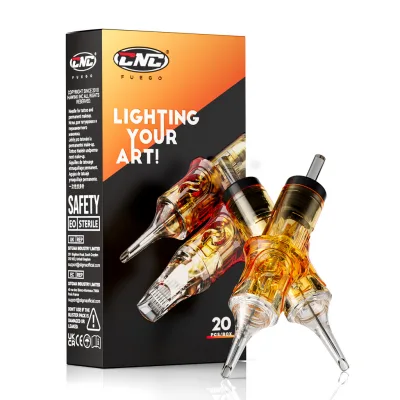 CNC 20 Cái / hộp Kim Xăm Chuyên Nghiệp #08(0,25MM)#10(0.30MM)#12(0.35MM) Hộp mực dùng một lần tiệt trùng Đồ trang điểm vĩnh viễn Dụng cụ nghệ thuật cơ thể cho nghệ sĩ xăm hình RL / RS / RM / M1