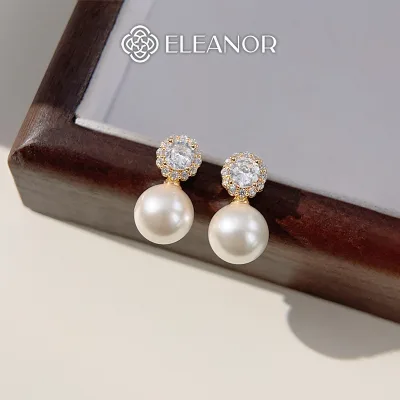 Bông tai nữ chuôi bạc 925 Eleanor Accessories ngọc trai nhân tạo phụ kiện trang sức khuyên tai 6662