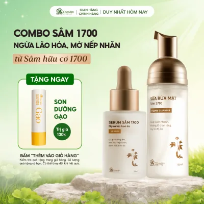 Combo Ginseng Serum Facial Cleanser 1700 Cleanses Skin, Moisturizes, Prevents Skin Aging, Softens Grass Skin