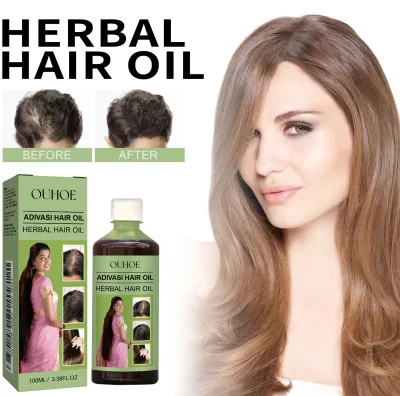 Hair Growth Oil 100ml India Adivasi Herbal Hair Care Lemongrass Anise Leaf Repairs Broken Hair Hydrates Moisturizes Comb Reduces Itching Comb