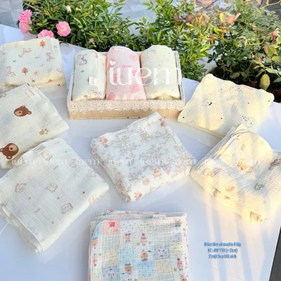 iuem khăn tắm xô muslin 4 lớp (SIZE TO) kt 88*110cm (+-2cm) dành cho bé từ sơ sinh tới lớn, dành cho bé từ sơ sinh,