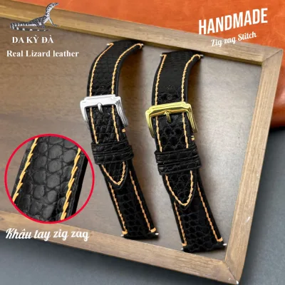 Dây đồng hồ nam nữ DA KỲ ĐÀ THẬT HANDMADE KHÂU TAY kiểu dáng sang trọng, cá tính size 18 19 20 21 22mm