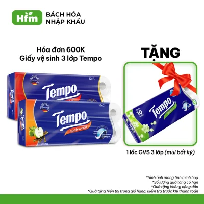 ] Lot of 10 Rolls of Premium Tempo Toipa Toilet Paper - 3 Layers, Durable and Safe for Skin - German Brand (Lot of 10 Rolls)