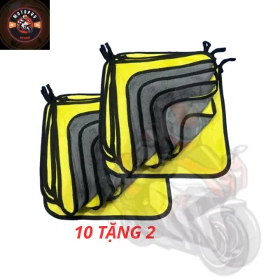 Combo 10 khăn lau đa năng vàng xám 30x30 dùng lau xe, lau bếp, cửa kính, lau dọn nhà cửa