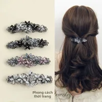 Hàn Quốc Hoa Pha Lê Mùa Xuân Kẹp Tóc Thanh Lịch Đá Đuôi Ngựa Barrette Nữ Phụ Kiện Tóc Thời Trang Họa Tiết Hình Học