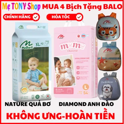 COMBO 2 BỊCH Bỉm Dán,Bỉm Quần,Tã Bỉm Momo DIAMOND/Momo NATURE Đủ Size (Giá 2 Bịch)