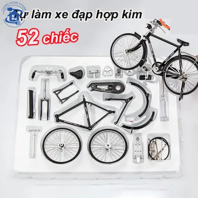 Diy Hợp Kim Mini Xe Đạp Mô Hình Retro Mô Phỏng Kim Loại Xe Đạp Lắp Ráp Bộ Sưu Tập Giáo Dục Đồ Chơi
