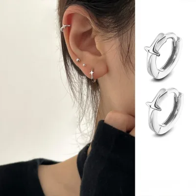 Bông tai tròn ngôi sao khuyên nam nữ thời trang sức sg