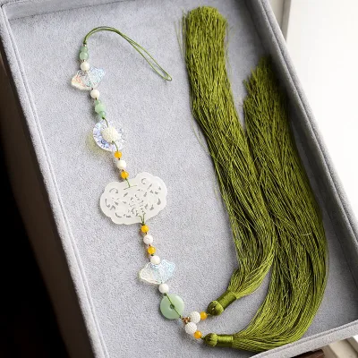 Đầm Hanfu Cổ Điển Phụ Kiện Tua Rua Dài Hình Mây Ngựa Sau Lưng Phụ Kiện Đeo Chéo Lưng Trang Sức Thời Trang Nữ
